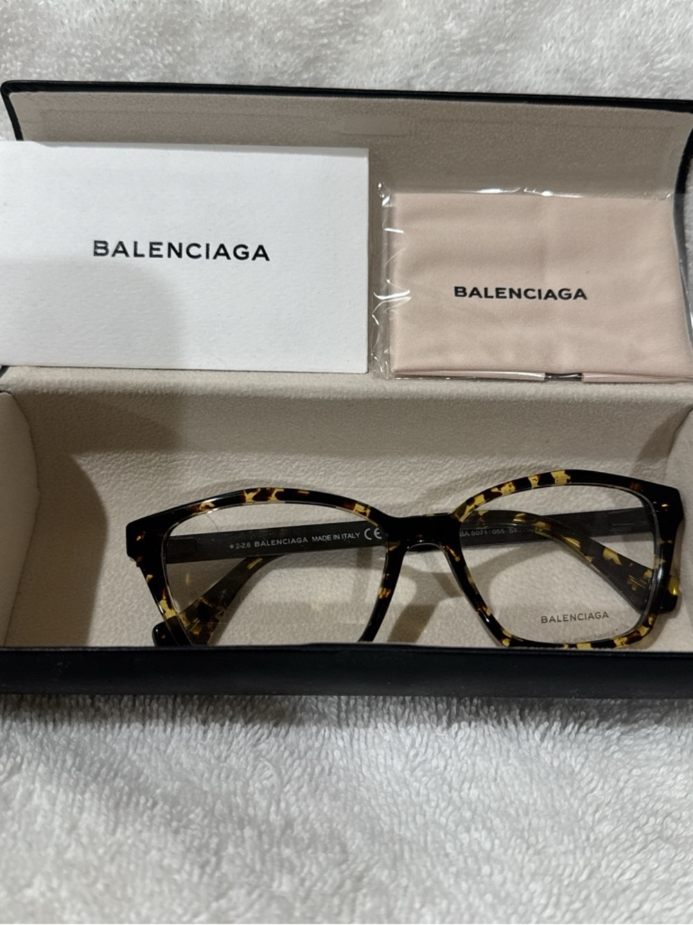 Balenciaga Tortoiseshell Rectangular Eyeglasses - Brown/Amber
